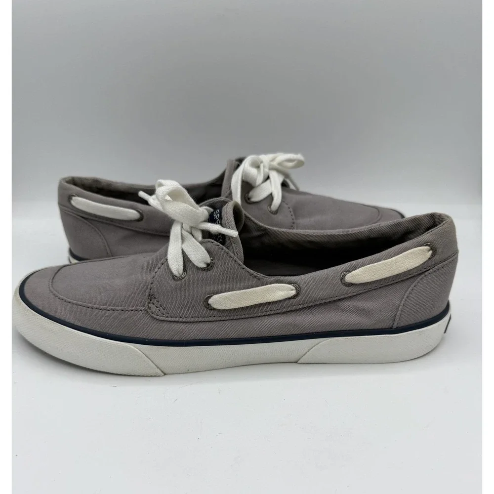 Sperry Top Slider Women's Boating Casual Canvas Grey Slip On Shoes Size 9.5